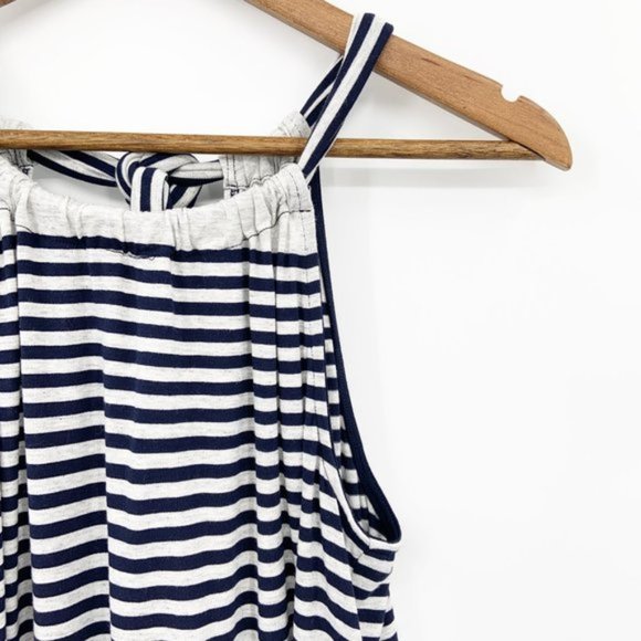 Trina Turk Stripe Tie Back Keyhole Halter Tank XS - Picture 3 of 6